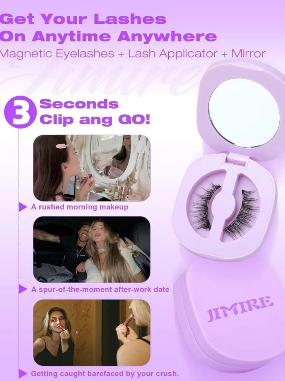 Natural Wispy Magnetic Eyelashes - Reusable, No Glue, Easy Applicator, Quick